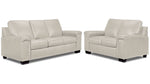 Icon Leather Sofa and Loveseat Set - Cloud Grey