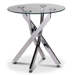 Kate End Table - Glass and Chrome