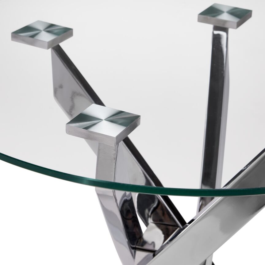 Kate End Table - Glass and Chrome