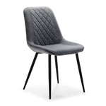 Kinsley Velvet Side Chair - Grey