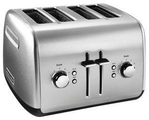 KitchenAid® Grille-pain à 4 tranches avec levier manuel acier inoxydable brossé KMT4115SX