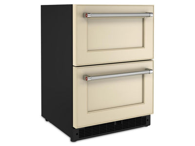 KitchenAid Réfrigérateur 4,44 pi³ double tiroir sous le comptoir 24 po prêt pour panneau personnalisé KUDR204KPA