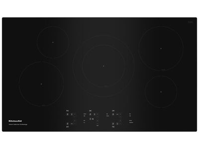 KitchenAid Surface de cuisson à induction par capteur de 5 éléments 36 po noir KCIG556JBL
