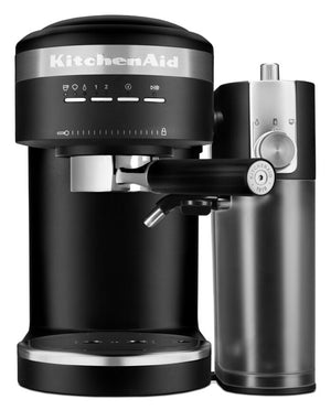 KitchenAid Machine à espresso semi-automatique avec l’accessoire de moussage à lait automatique noir mat KES6404BM