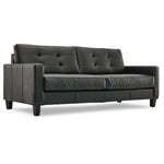 Kylie Leather Sofa and Chair Set - Dark Grey