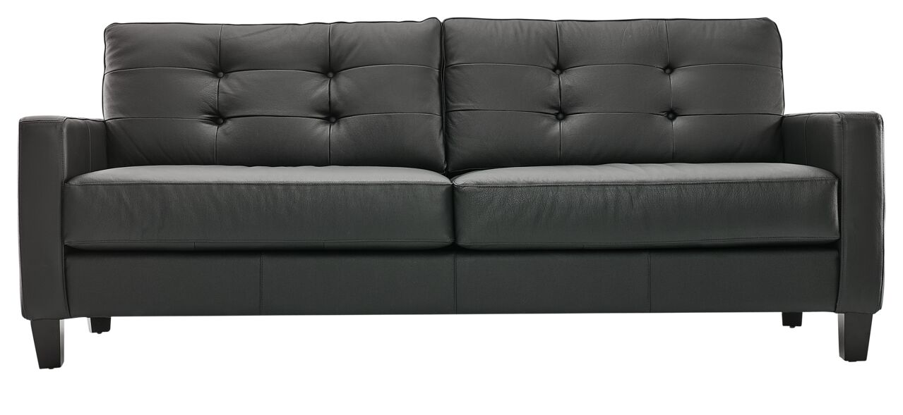 Kylie Leather Sofa - Dark Grey