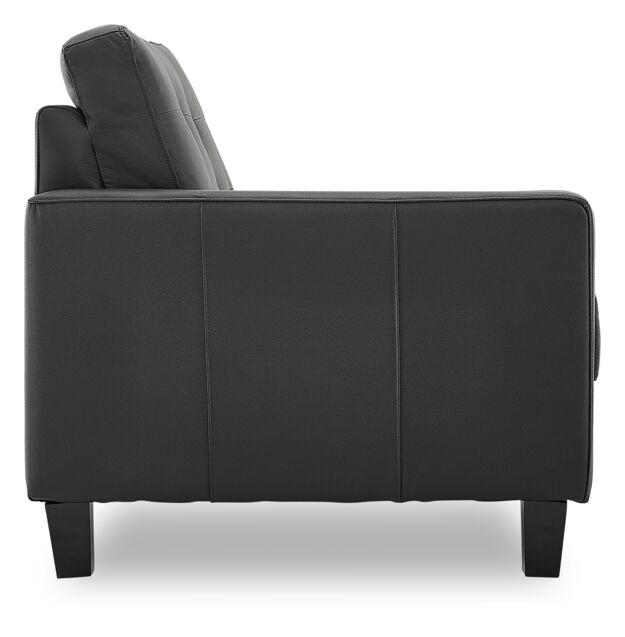 Kylie Leather Loveseat - Dark Grey