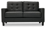 Kylie Leather Loveseat - Dark Grey