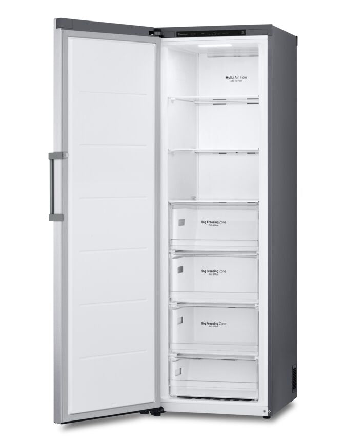 LG Platinum Silver Steel Counter Depth Upright Column No Frost Cooling Freezer (11.4 Cu.Ft) - LROFC1104V