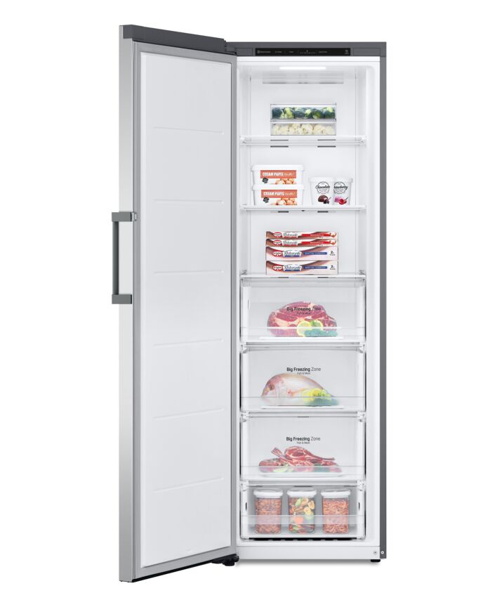 LG Platinum Silver Steel Counter Depth Upright Column No Frost Cooling Freezer (11.4 Cu.Ft) - LROFC1104V