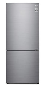 LG 28" 15 Cu. Ft. Platinum SilverCounter-Depth Bottom-Freezer Refrigerator with Door Cooling - LBNC15251V