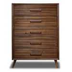 Lotus 5 Drawer Chest - Wire Brushed Brown
