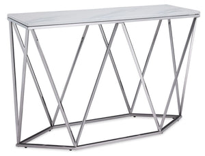 Lynn Table console – marbre et acier inoxydable