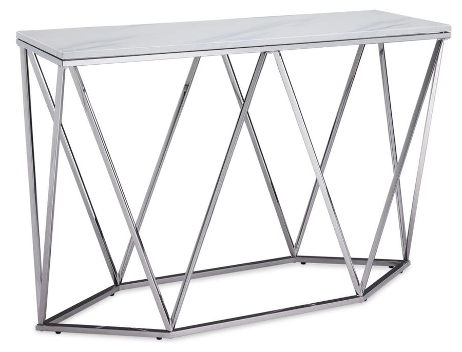 Lynn 48" Sofa Table - Marble and Stainless Steel