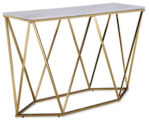 Lynn Table console – marbre et or