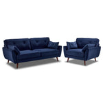 Mallory Sofa and Chair Set- Blue