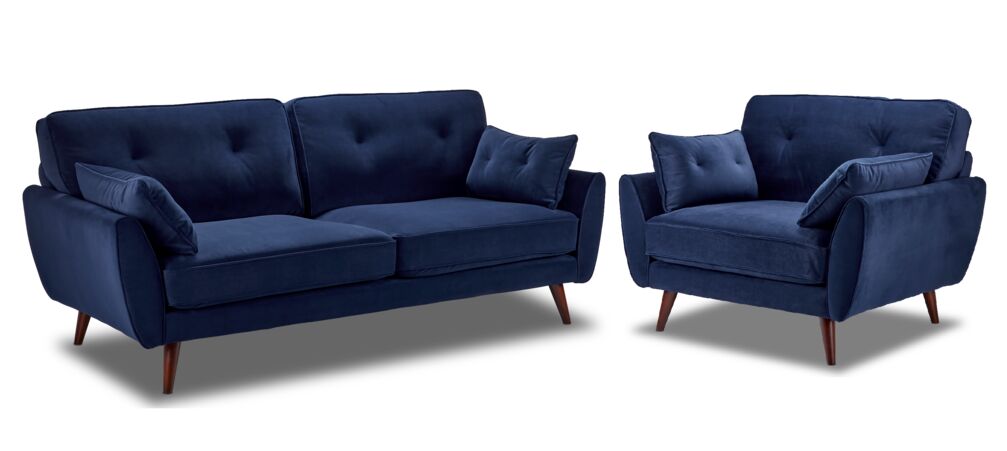 Mallory Sofa and Chair Set- Blue