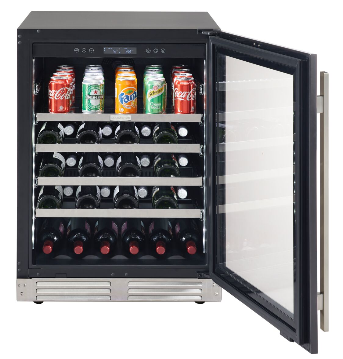 Marathon 24" Stainless Steel Single Zone Undercounter Convertible Wine/Beverage Cooler (5.4 cu.ft) - MBWC56-SS