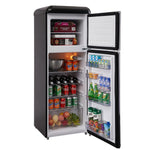 Epic 21.5" 7.5 Cu. Ft. Black Retro Top-Freezer Refrigerator - ERR82BL-1