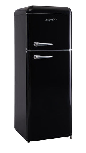 Epic Réfrigérateur 7,5 pi³ avec congélateur en haut, style rétro noir ERR82BL-1