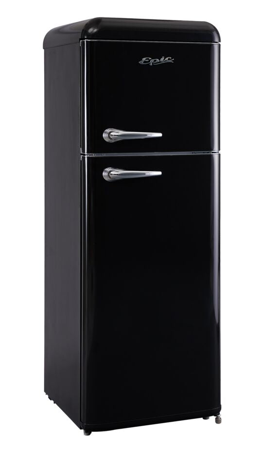Epic 21.5" 7.5 Cu. Ft. Black Retro Top-Freezer Refrigerator - ERR82BL-1