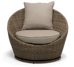 Monaco - 3-Piece Swivel Set With Round Table - Grey and Light Brown