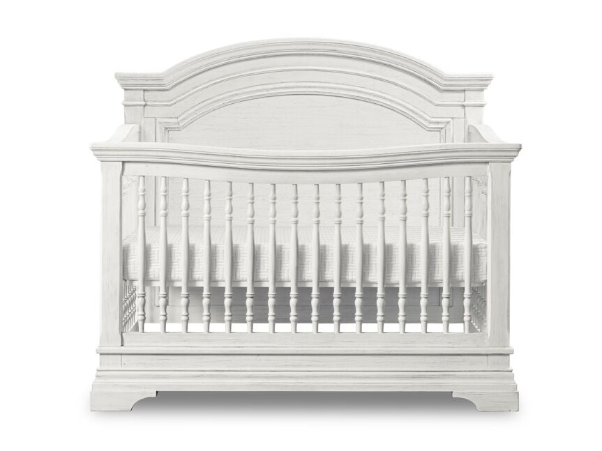 Olivia Arch Top Crib - Brushed White