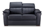Orlando-Ray Leather Loveseat-Blue