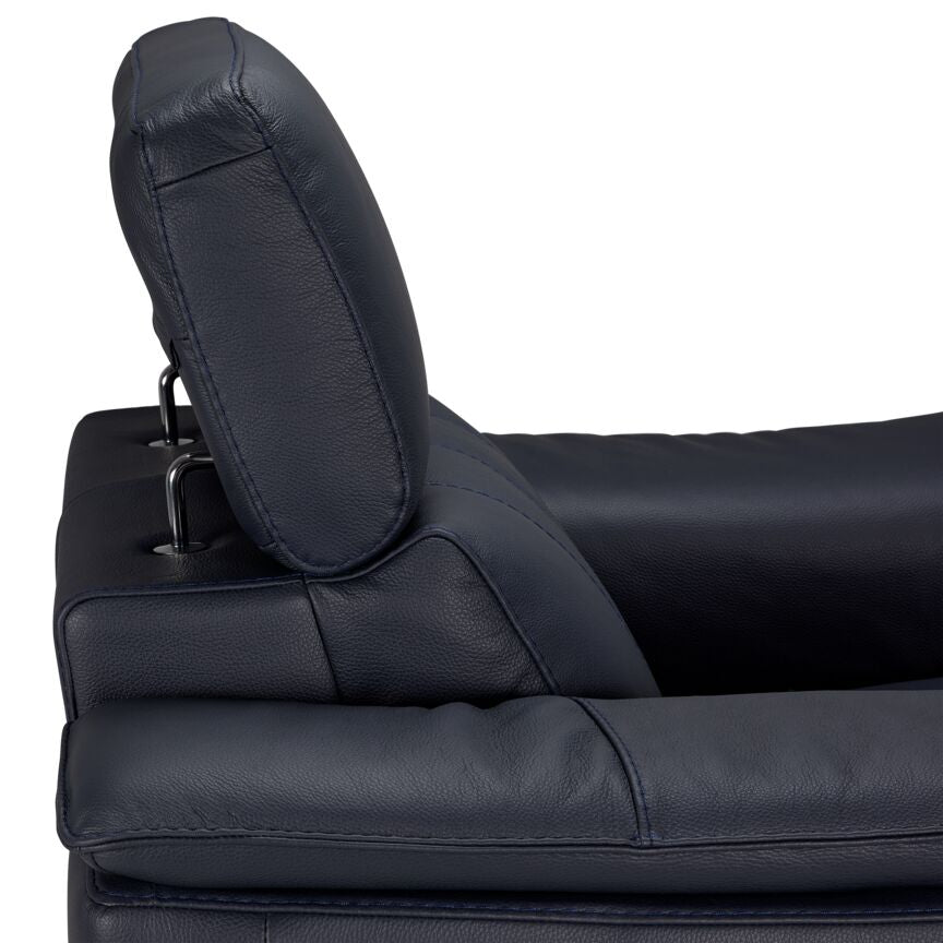 Orlando-Ray Leather Chair-Blue