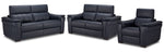 Orlando-Ray Leather Sofa, Loveseat and Chair Set-Blue
