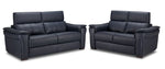 Orlando-Ray Leather Sofa and Loveseat Set-Blue