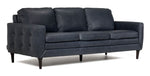 Oscar Leather Sofa and Loveseat Set -Blue