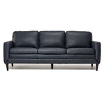 Oscar Leather Sofa-Blue
