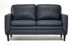 Oscar Leather Loveseat-Blue
