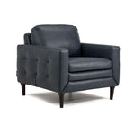Oscar Leather Sofa, Loveseat and Chair Set-Blue
