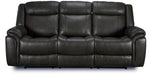Plaza Leather Reclining Sofa - Grey