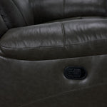 Plaza Leather Reclining Loveseat with Console - Grey
