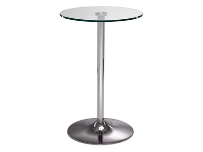 Roxanne Table ronde de salle à manger hauteur bistrot – verre, chrome