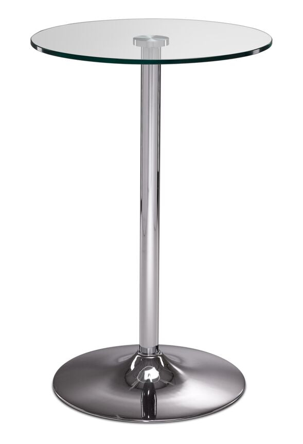 Roxanne 3-Piece Counter Height Round Dining Set - Glass, Chrome, Grey