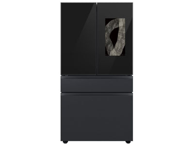 Samsung BESPOKE Réfrigérateur 28,6 pi³ avec porte à deux battants avec centre de boissons et FamilyHubMC 36 po acier noir mat RF29BB89008MAC
