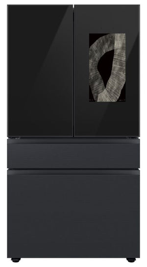 Samsung BESPOKE Réfrigérateur 28,6 pi³ avec porte à deux battants avec centre de boissons et FamilyHubMC 36 po acier noir mat RF29BB89008MAC