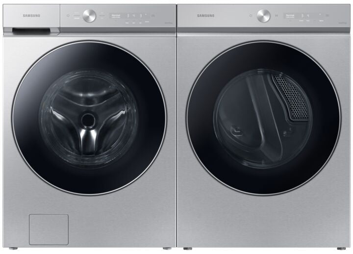 Samsung BESPOKE Silver Front-Load Washer (6.1 cu. ft.) & Electric Dryer (7.6 cu. ft.) - WF53BB8900ATUS/DVE53BB8900TAC