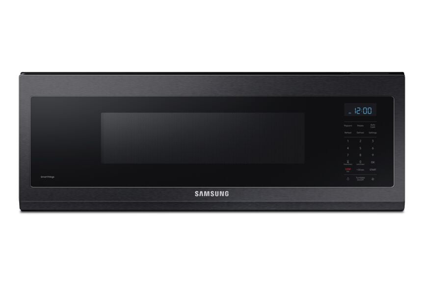 Samsung Black Stainless 400 CFM Slim Over-The-Range Microwave (1.1 Cu.Ft.) - ME11A7510DG/AC