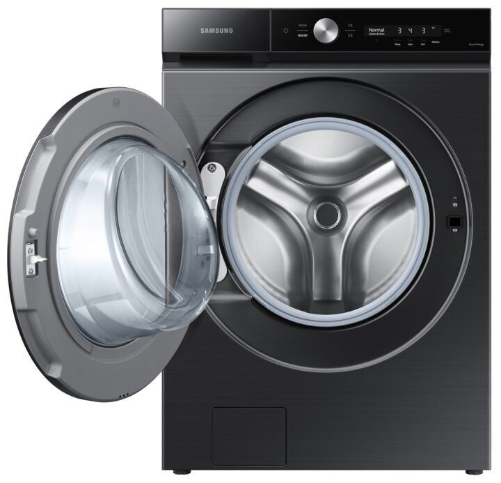 Samsung BESPOKE Black Stainless Front-Load Washer with SuperSpeed and AI Smart Dial (6.1 cu. ft.) - WF53BB8700AVUS