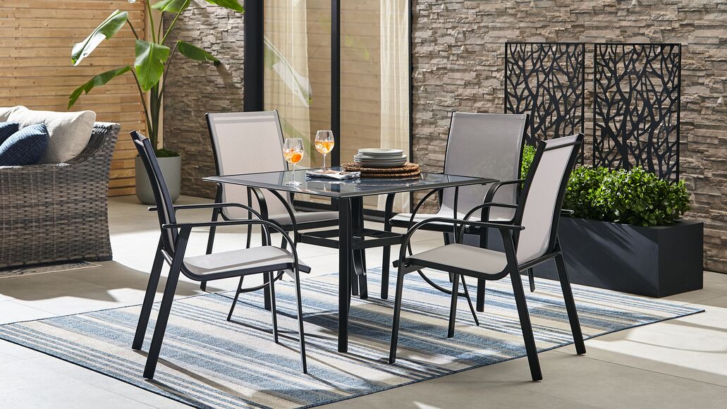 Seabrook II- Outdoor 5-Piece Dining - Grey