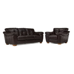 Sloane Leather Sofa and Chair Set- Chocolate