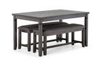 Breeze 3-Piece Dining Set - Dark Grey