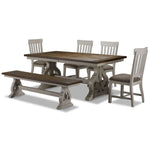 Tanner 6-Piece Dining Set - Rustic White