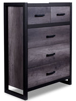 Terra 5-Drawer Chest - Grey