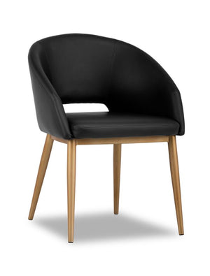 Thatcher Chaise avec bras – champagne doré, onyx